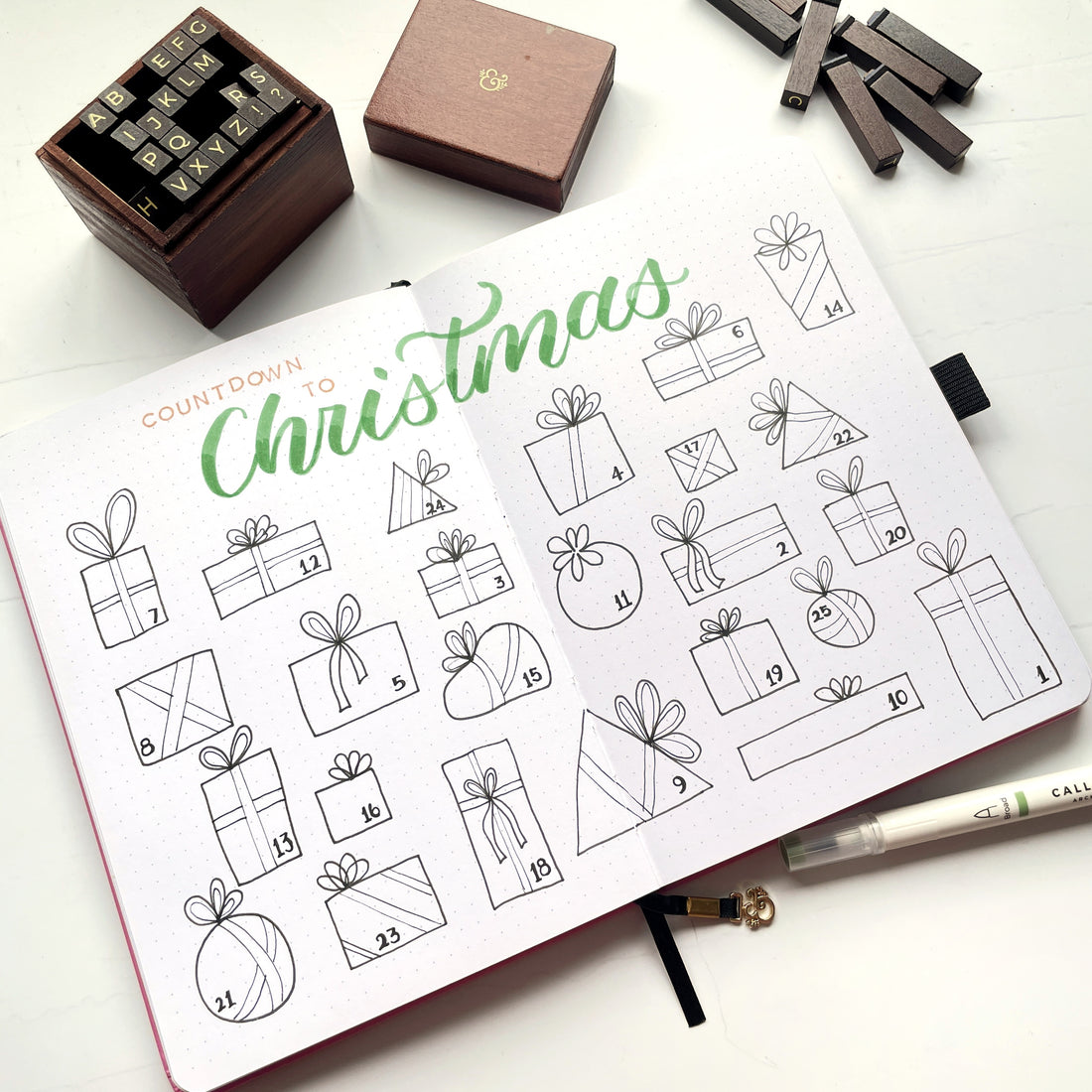 How To Create A Christmas Countdown Bullet Journal Spread