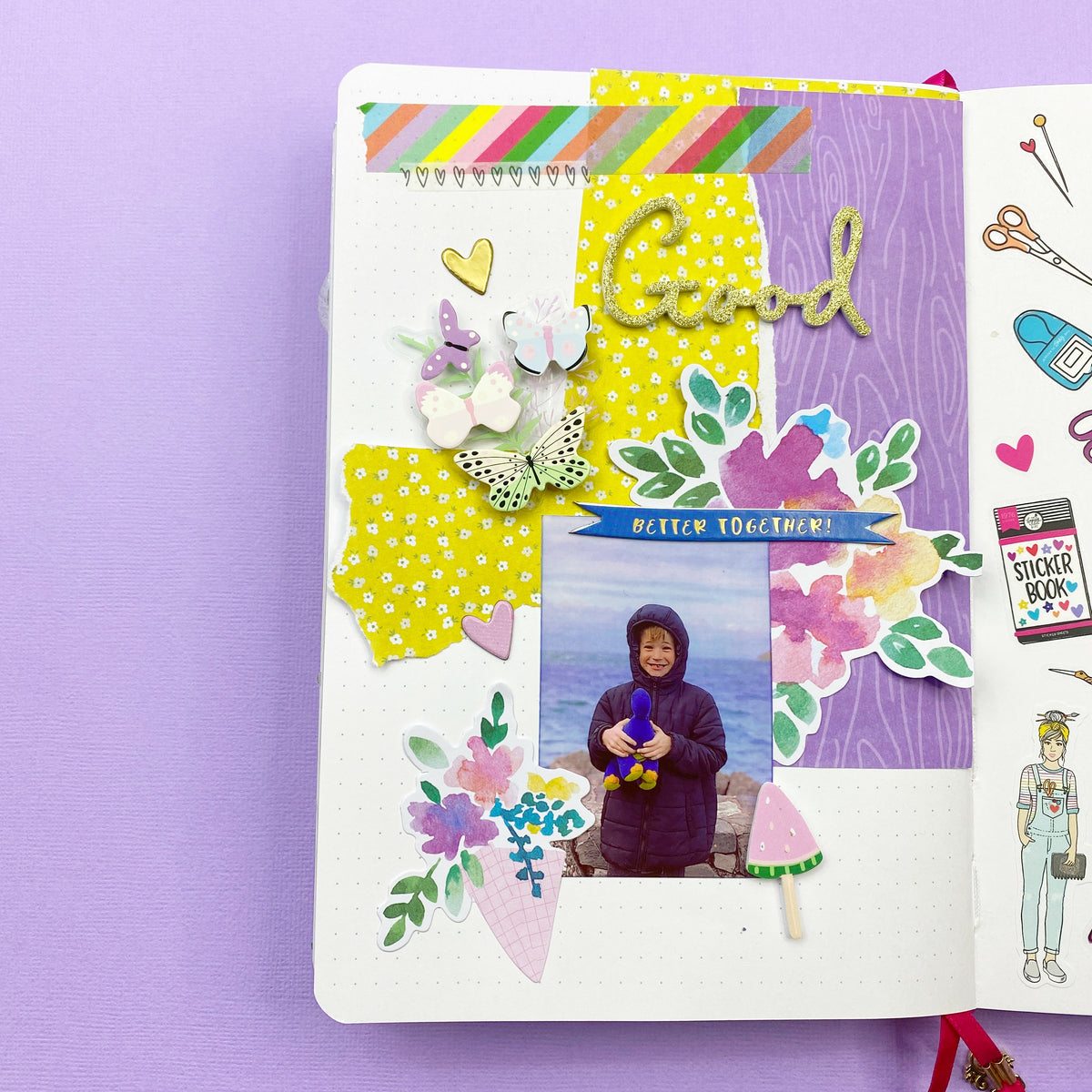 Filling in a blank page in your planner with Memory Keeping!
