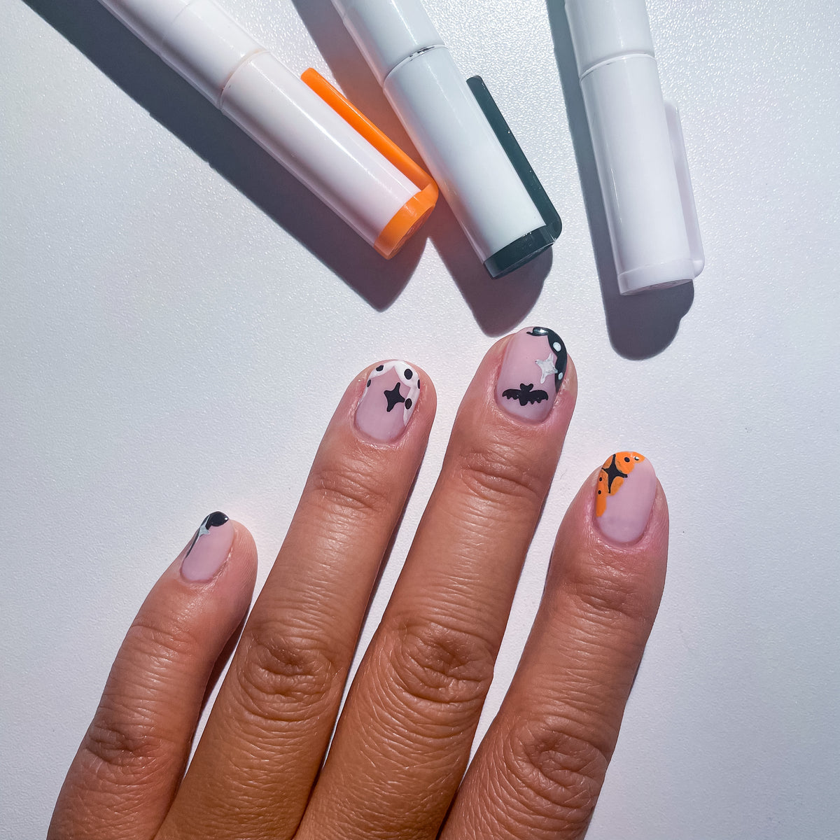 Easy Halloween Nail Art with Acrylic Paint Pens