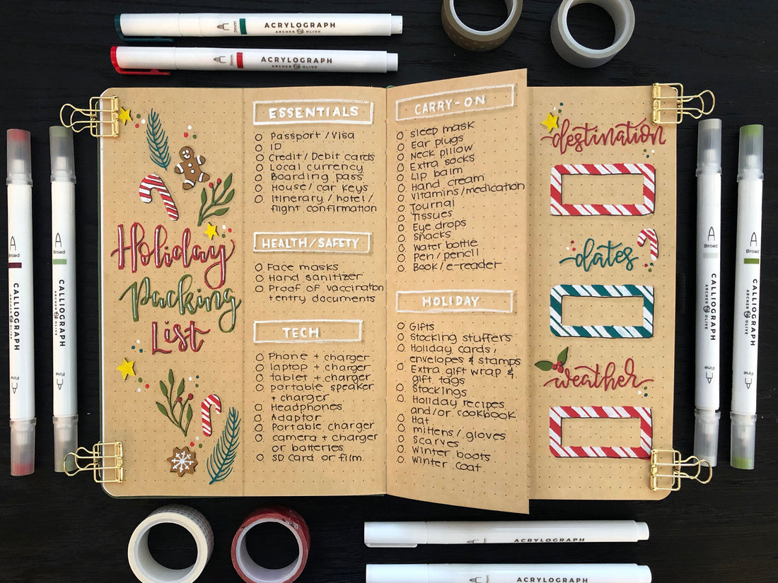 90+ Items You Don't Want To Forget On Holiday | Bullet Journal Holiday Packing List