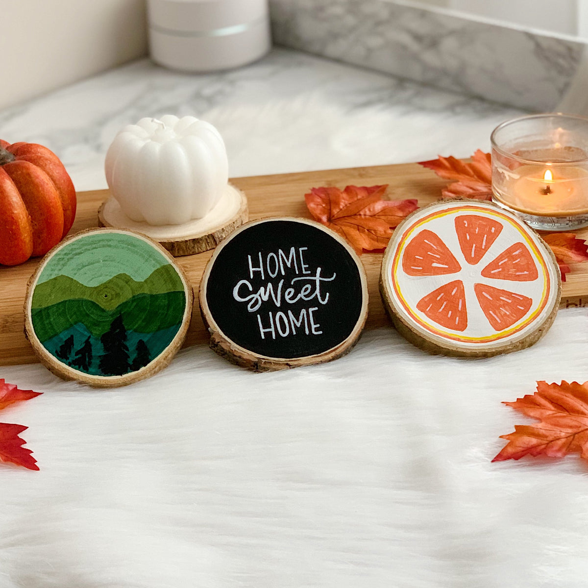 Aesthetic Decoration Tutorial With Wood Slices | Craft Ideas