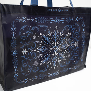 Reusable Snowflake Shopping Tote - Archer and Olive