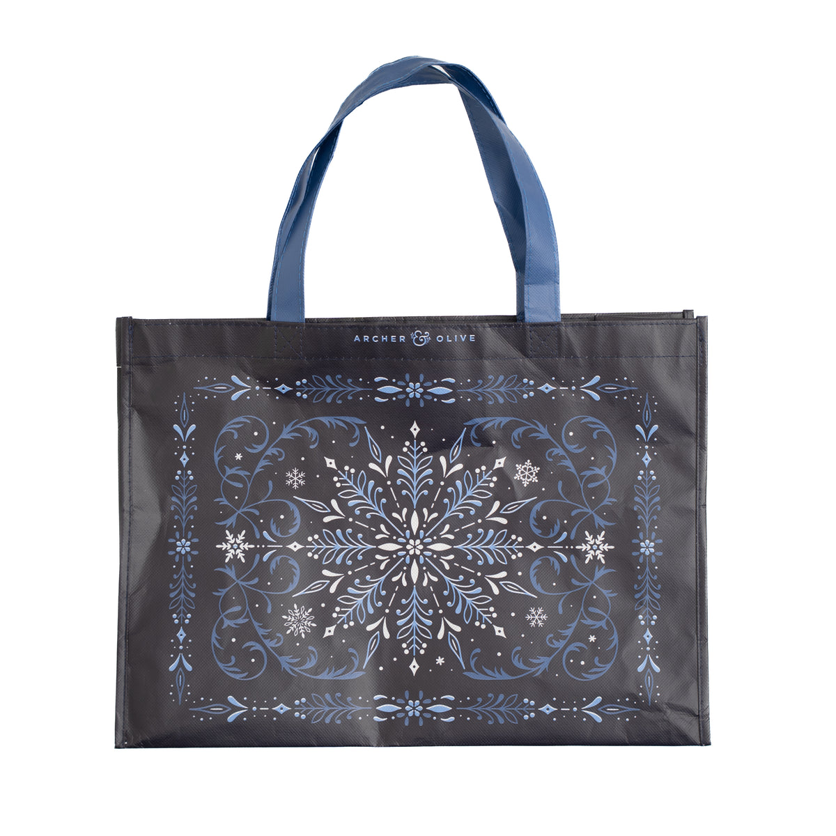 Reusable Snowflake Shopping Tote - Archer and Olive