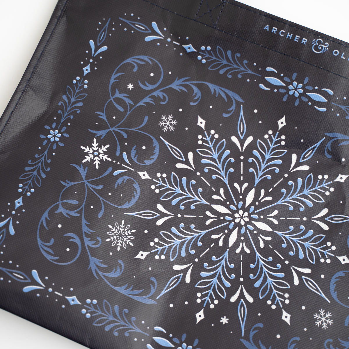 Reusable Snowflake Shopping Tote - Archer and Olive