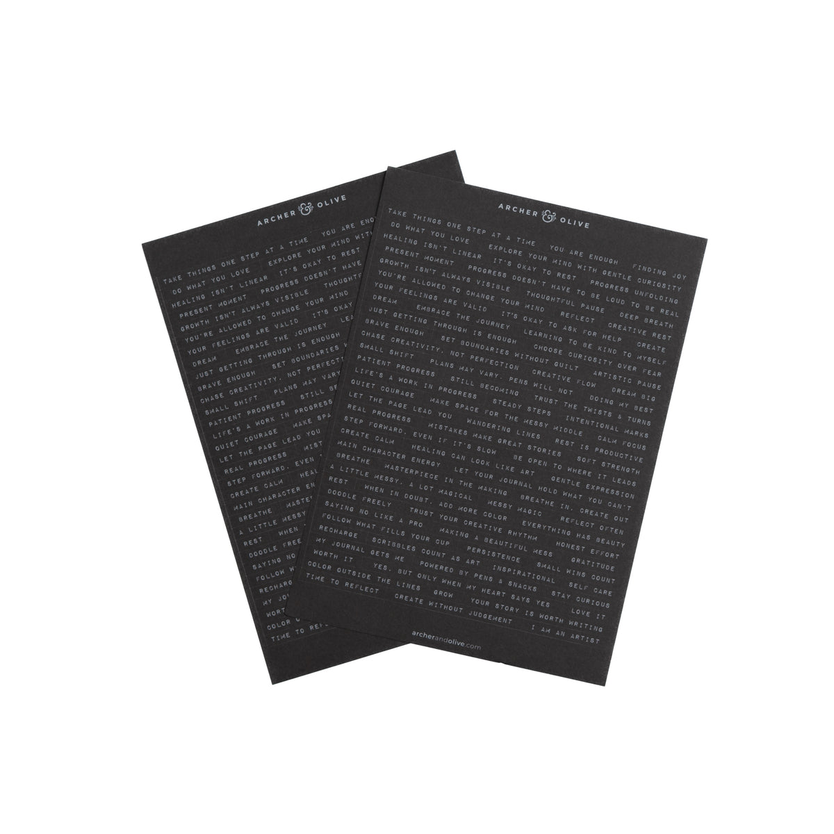 Ink & Type Word Sticker Set - Archer and Olive
