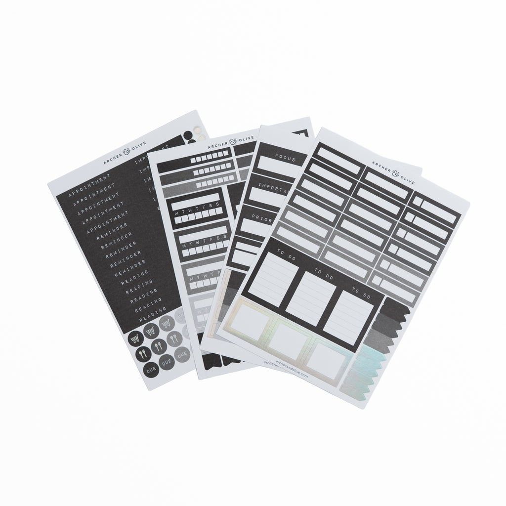 Ink & Type Planning Sticker Set - Archer and Olive