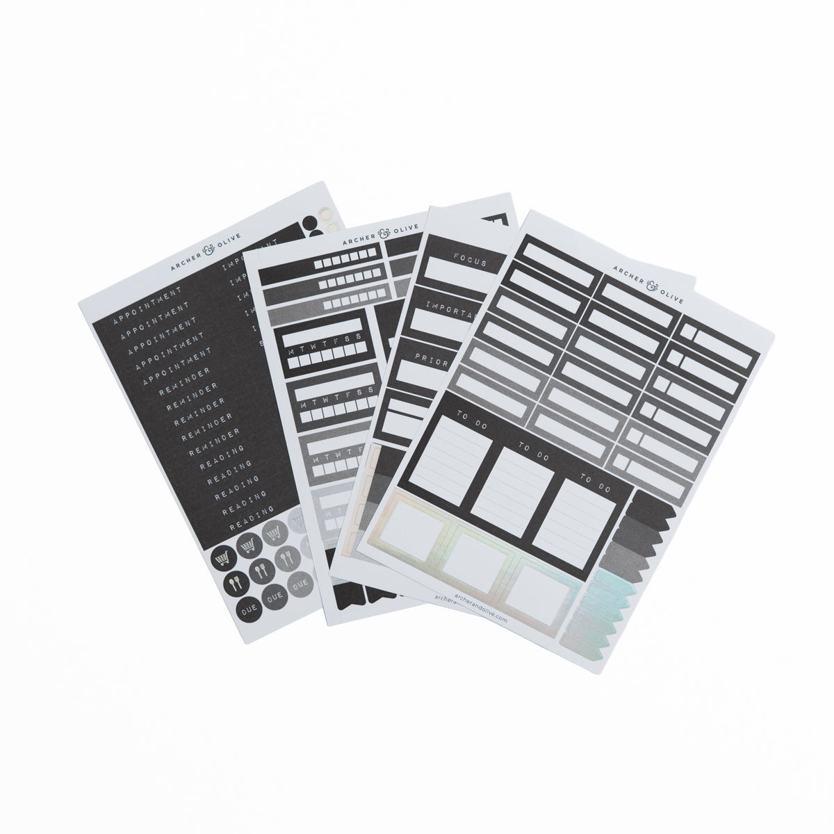 Ink & Type Planning Sticker Set - Archer and Olive