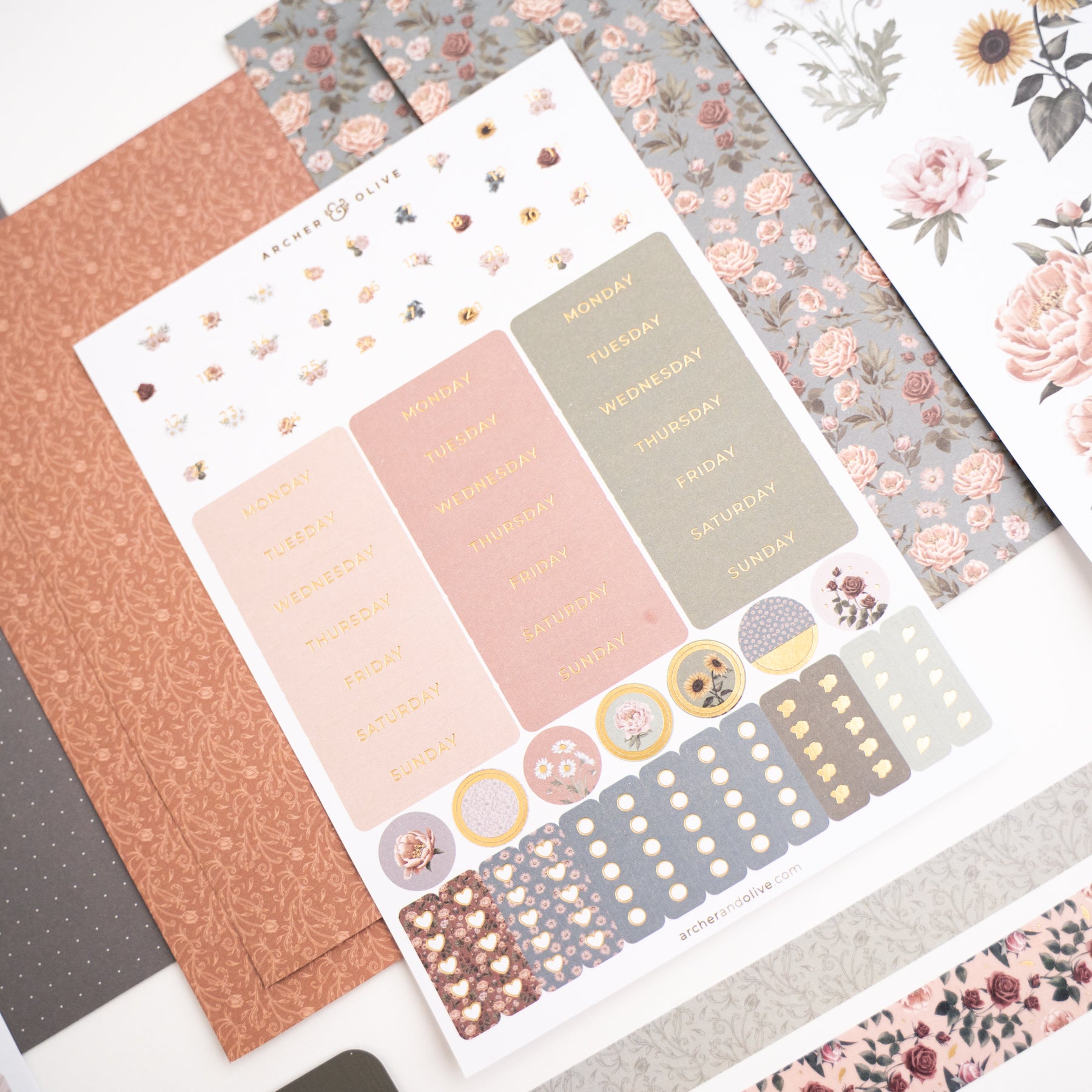 Antique Floral Everyday Theme Kit - Archer and Olive