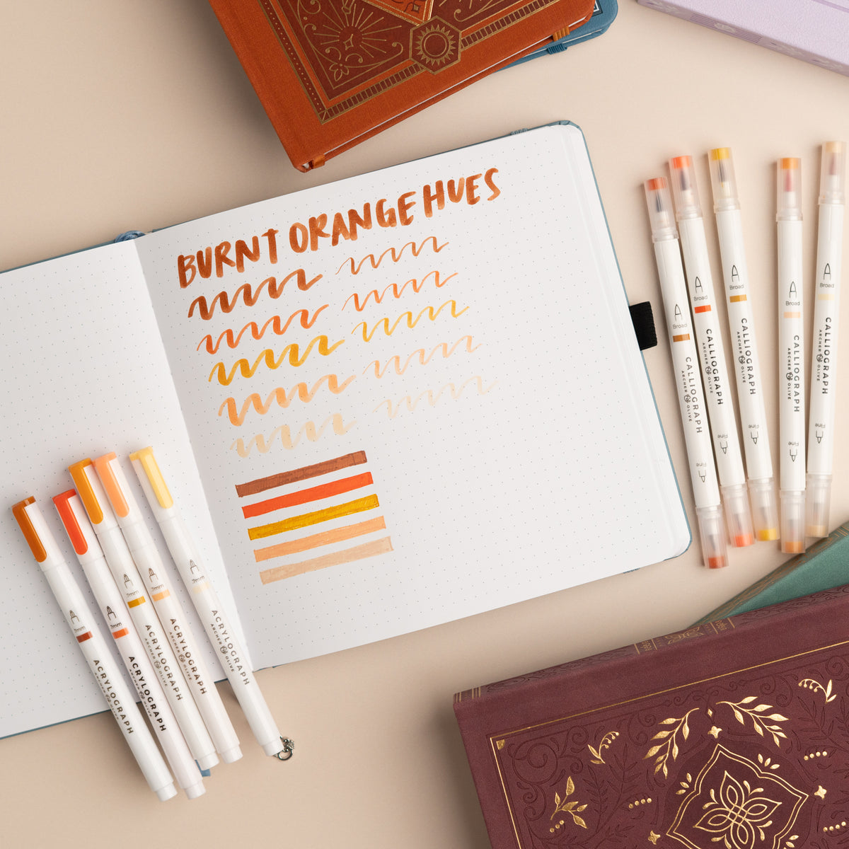 Burnt Orange Hues Sets of 5 - Archer and Olive