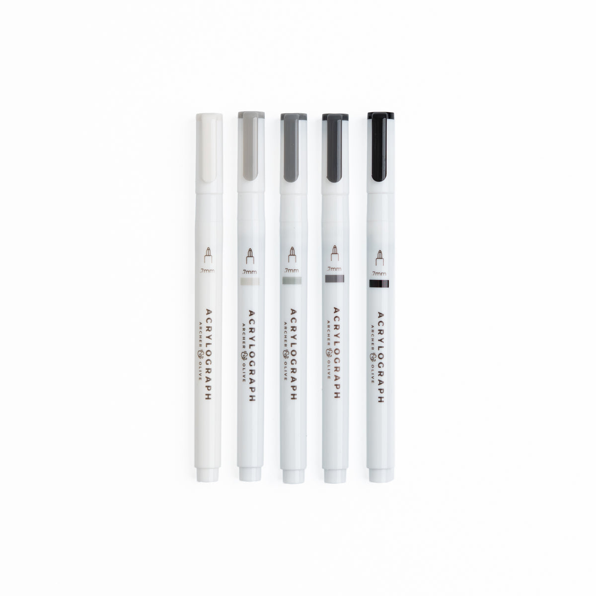 Grayscale Acrylographs | Set of 5 - Archer and Olive