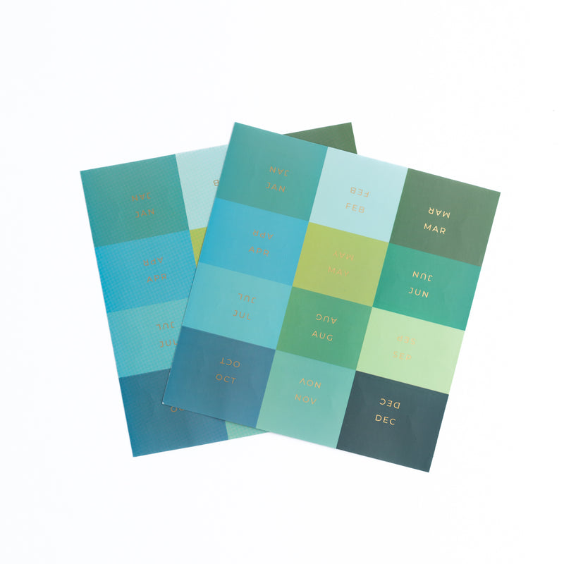 Vinyl Planner Tabs - Blues & Greens - Archer and Olive