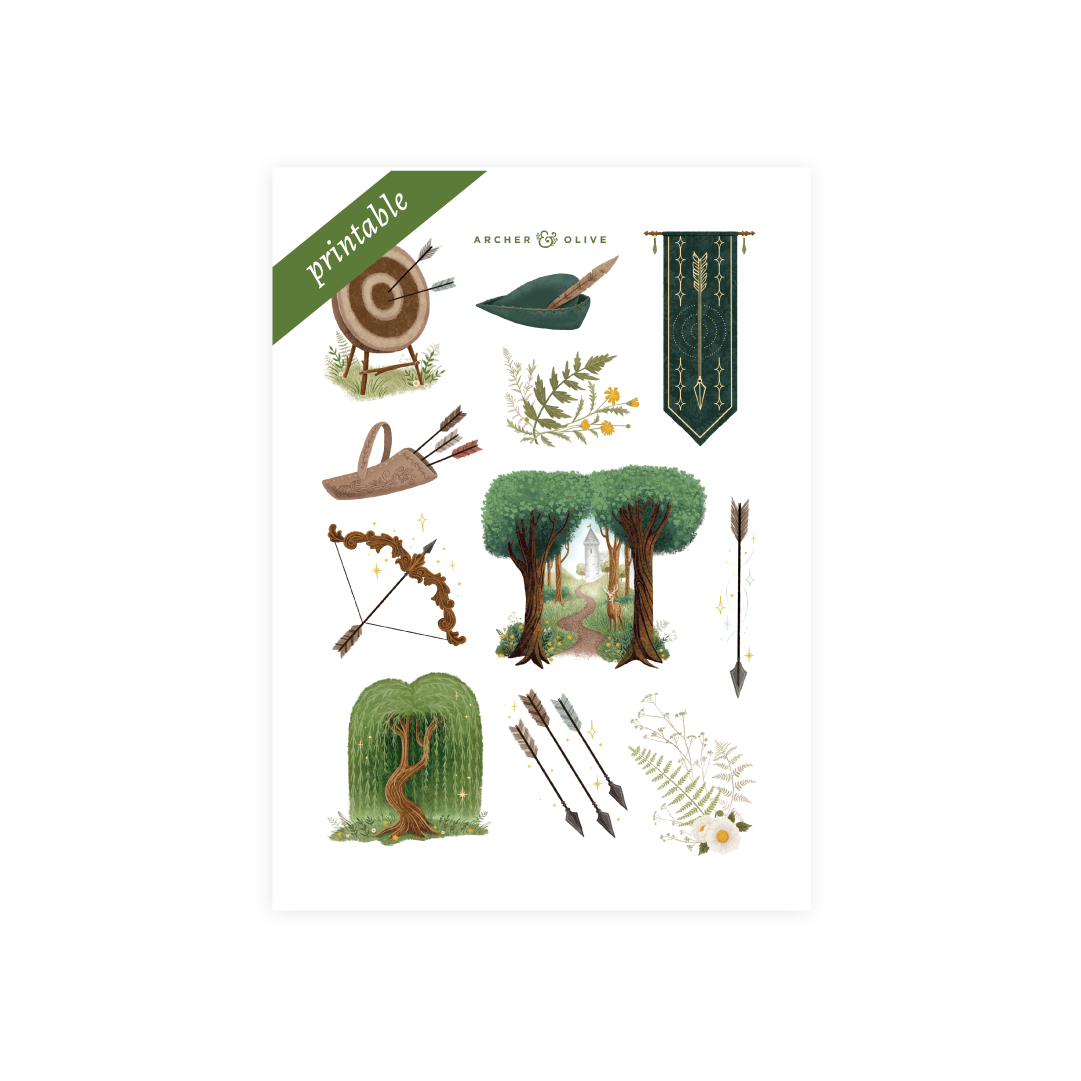 Printable Sticker: The Archer - Archer and Olive
