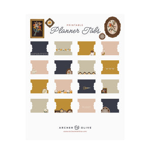 Frame Wall: Printable Planner Tabs - Archer and Olive
